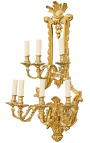 Velika stenska svetilka v bronastem stilu Napoleon III s 7 svetilkami