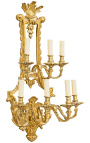 Duży kinkiet w stylu Napoleona III z brązu z 7 lampami