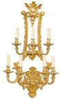 Duży kinkiet w stylu Napoleona III z brązu z 7 lampami