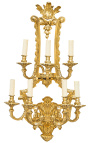 Grote wandlamp in bronzen Napoleon III stijl met 7 lampen