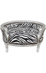 Baroque sofa bed for dog or cat zebra fabric and silver wood