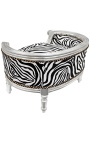 Barokni kauč na razvlačenje za psa ili mačku zebra tkanina i srebrno drvo