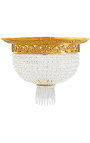Lampa sufitowa z brązu z kryształowymi zawieszkami
