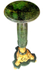 Colonne en marbre vert de style Napoléon III avec bronze