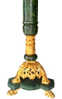 Colonne en marbre vert de style Napoléon III avec bronze