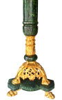 Grüne Marmorsäule im Stil Napoleons III. mit Bronze