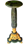 Napoleono III stiliaus žalio marmuro kolona su bronza