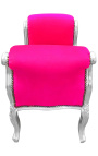 Barokk-pink Louis XV Stiil Fuchsia Fabric ja Silver Wood - 11