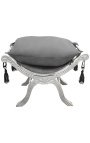 Dagobert Bench Gri Velvet și lemn de argint - 1