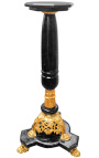 Kolumna z czarnego marmuru w stylu Napoleona III z brązem