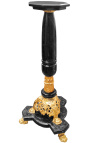Black marble column of Napoleon III style with bronze