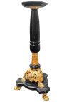 Black marble column of Napoleon III style with bronze
