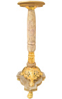 Beige marble column of Napoleon III style with bronze