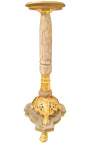 Beige marmeren zuil in Napoleon III-stijl met brons