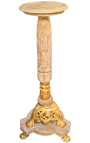 Beige marble column of Napoleon III style with bronze