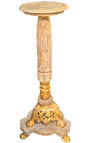 Μπεζ μαρμάρινη στήλη στυλ Napoleon III με μπρούτζο