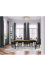 Dinerstoel in Napoleon III-stijl zwart fluweel en zwart hout