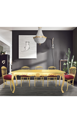 Трапезна маса дървена барок златен лист