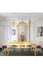 Stoel in Napoleon III-stijl paars fluweel en goud hout