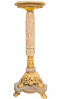 Beige marble column of Napoleon III style with bronze