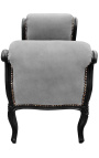 Барокко кресло стиль Louis XV ткани серый бархат и матового черног