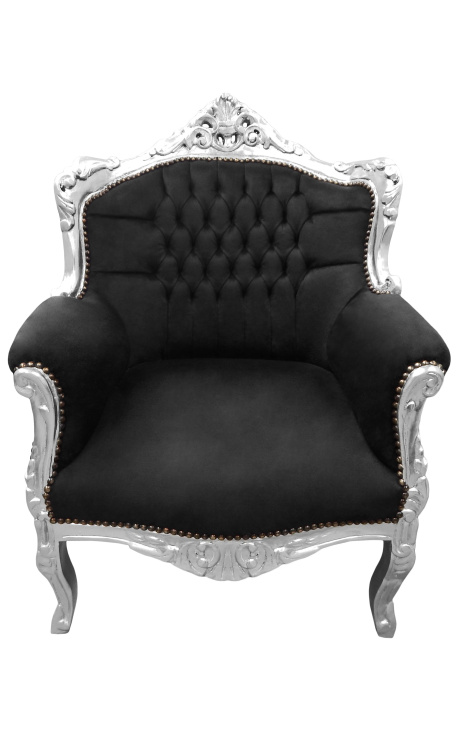 стиль «княжеские» кресло барокко черный бархат и древесины деньги.