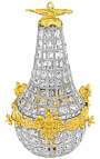 Araña de Montgolfiere con bronce dorado y cristal transparente 50 cm
