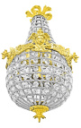 Araña de Montgolfiere con bronce dorado y cristal transparente 50 cm