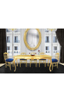 Napoleón III estilo silla tela azul y madera dorada