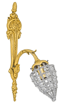 Sconce in bronzo con con parti di vetro