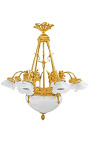 Grande lustre estilo Art Nouveau com 8 arandelas