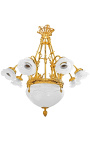Large Art Nouveau style chandelier with 8 sconces