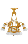 Grande lustre estilo Art Nouveau com 8 arandelas