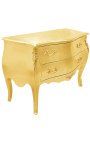 Baroque chest of drawers (commode) of style gold Louis XV with 2 drawers