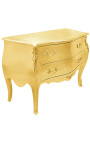 Μπαρόκ συρταριέρα (commode) από χρυσό στυλ Louis XV με 2 συρτάρια