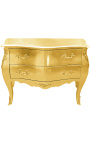 Baročna komoda (komoda) iz zlata v slogu Louis XV z 2 predaloma