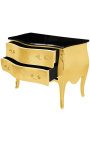 Бароков скрин (комод) в стил злато Louis XV черен плот с 2 чекмеджета