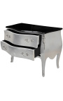 Louis XV style dresser med silverblad och svart topp