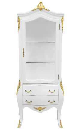 Armadio barocco in bronzo dorato con legno bianco lucido