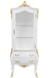 Vitrina barroca lacada a branco com bronzes dourados