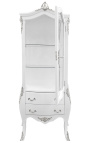  Baroque display cabinet silvered bronze with white lacquered wood