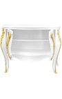 Credenza in stile barocco Louis XV bianco con bronzo oro