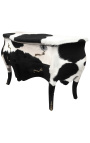 Kumode Luija XV stilā īstas melnas govs ādas 2 atvilktnes