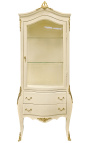 Barocke Vitrine in Beige mit Goldbronzen