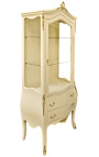 Barocke Vitrine in Beige mit Goldbronzen