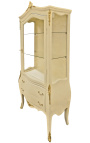 Barokke vitrinekast beige met goudbronzen