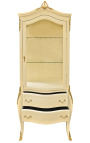 Barocke Vitrine in Beige mit Goldbronzen