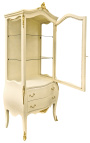 Barocke Vitrine in Beige mit Goldbronzen