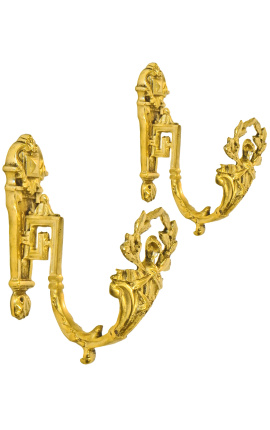 Pair av brons gardinhållare "Kronan av laurel"