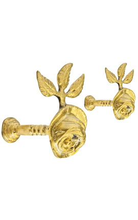 Un paio di supporti per tende in bronzo "Rose"